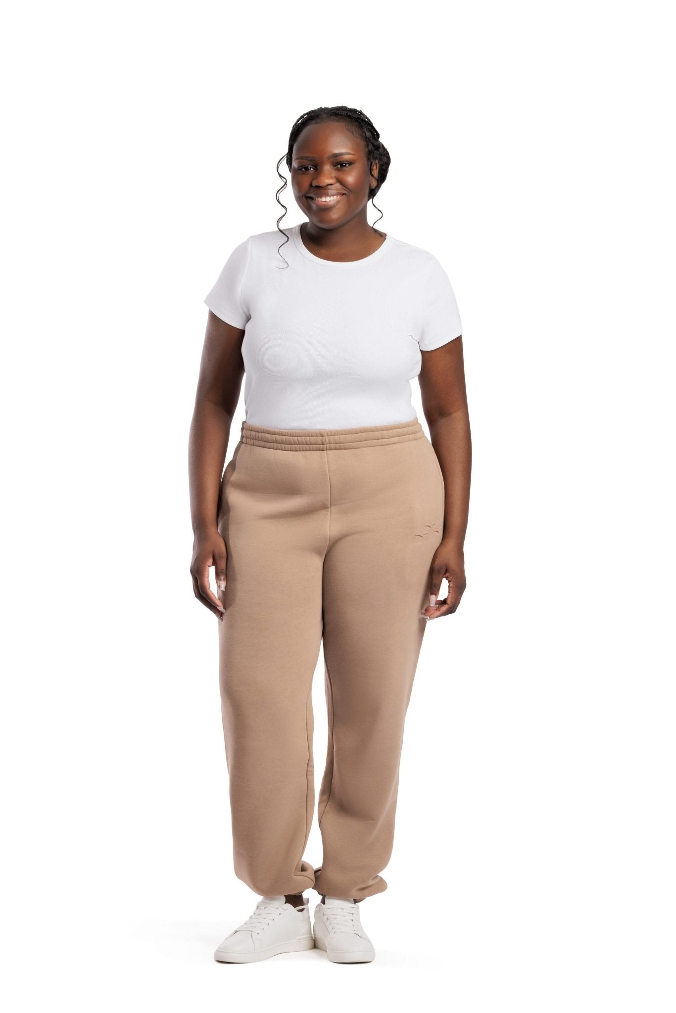Fleece Regular Fit Sweatpants in camel - Lazypants