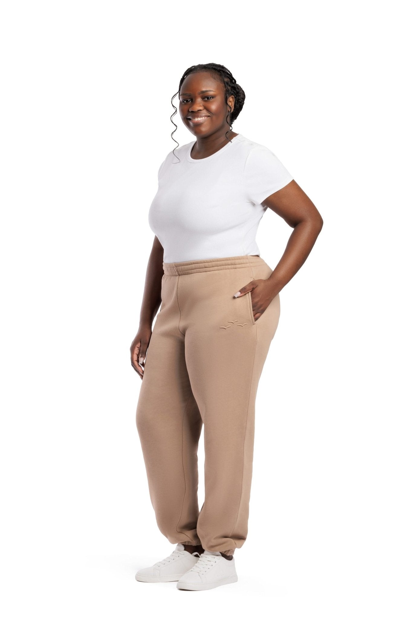 Fleece Regular Fit Sweatpants in camel - Lazypants