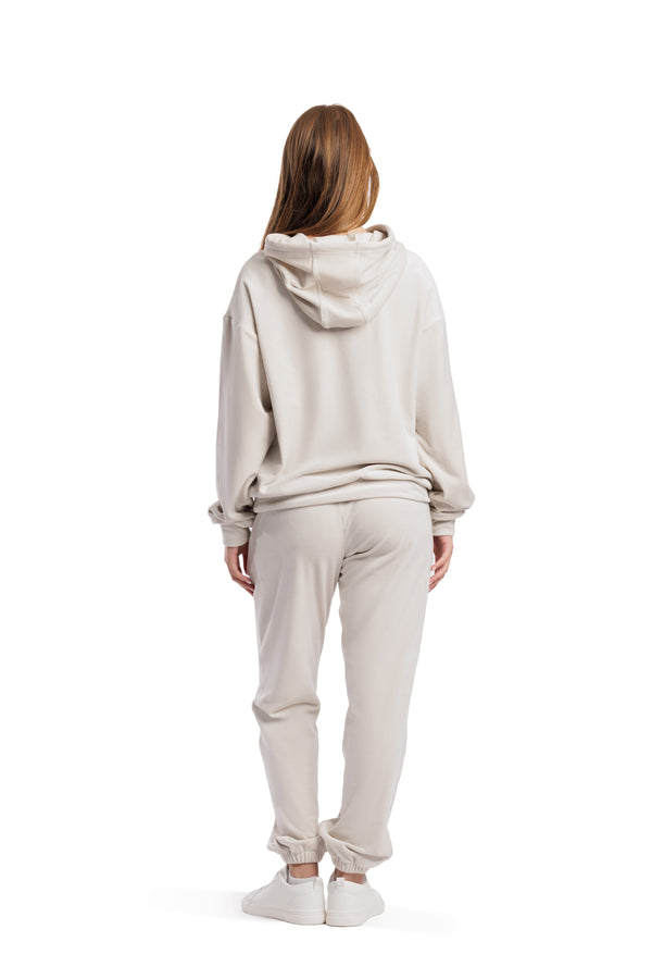 Women’s Chlo double-face velour sweatsuit set in bone