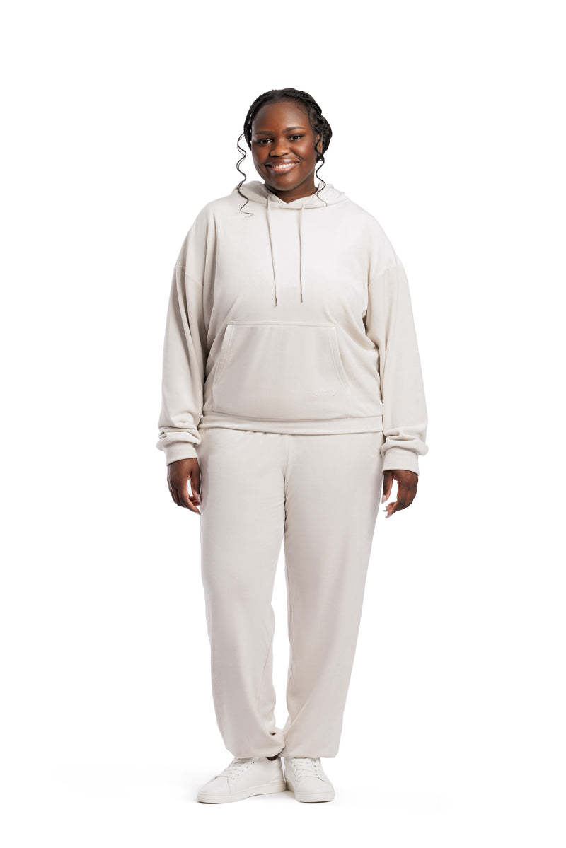 Women’s Chlo double-face velour sweatsuit set in bone