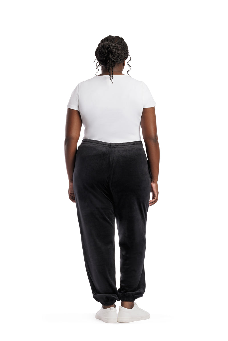 Women's Nova velour relaxed joggers in black