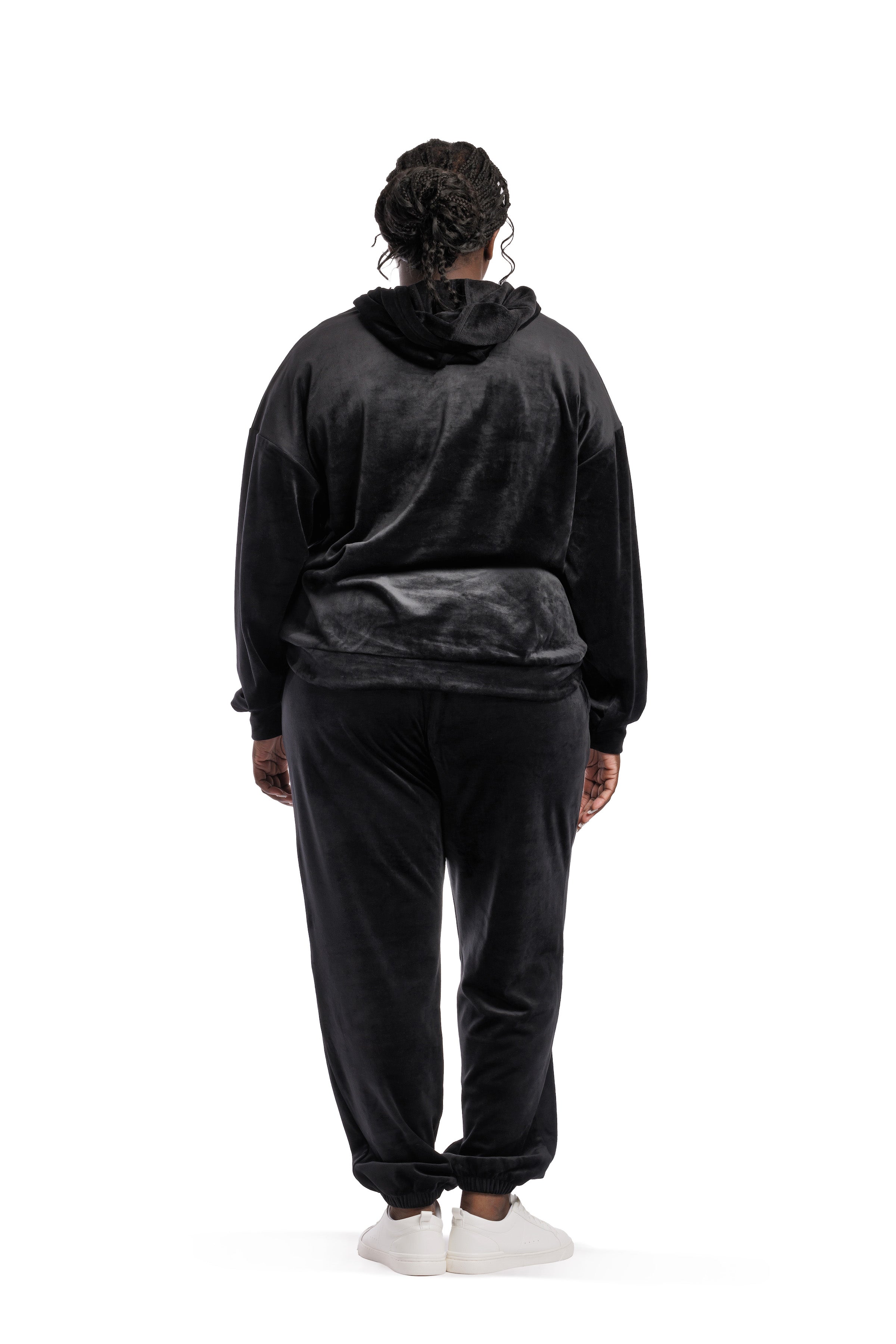 Men s velour sweatsuit set in black