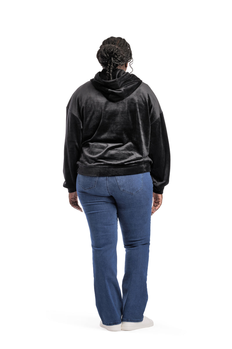Women’s Chlo double-face velour hoodie in black