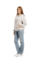 Women’s Chlo double-face velour hoodie in bone