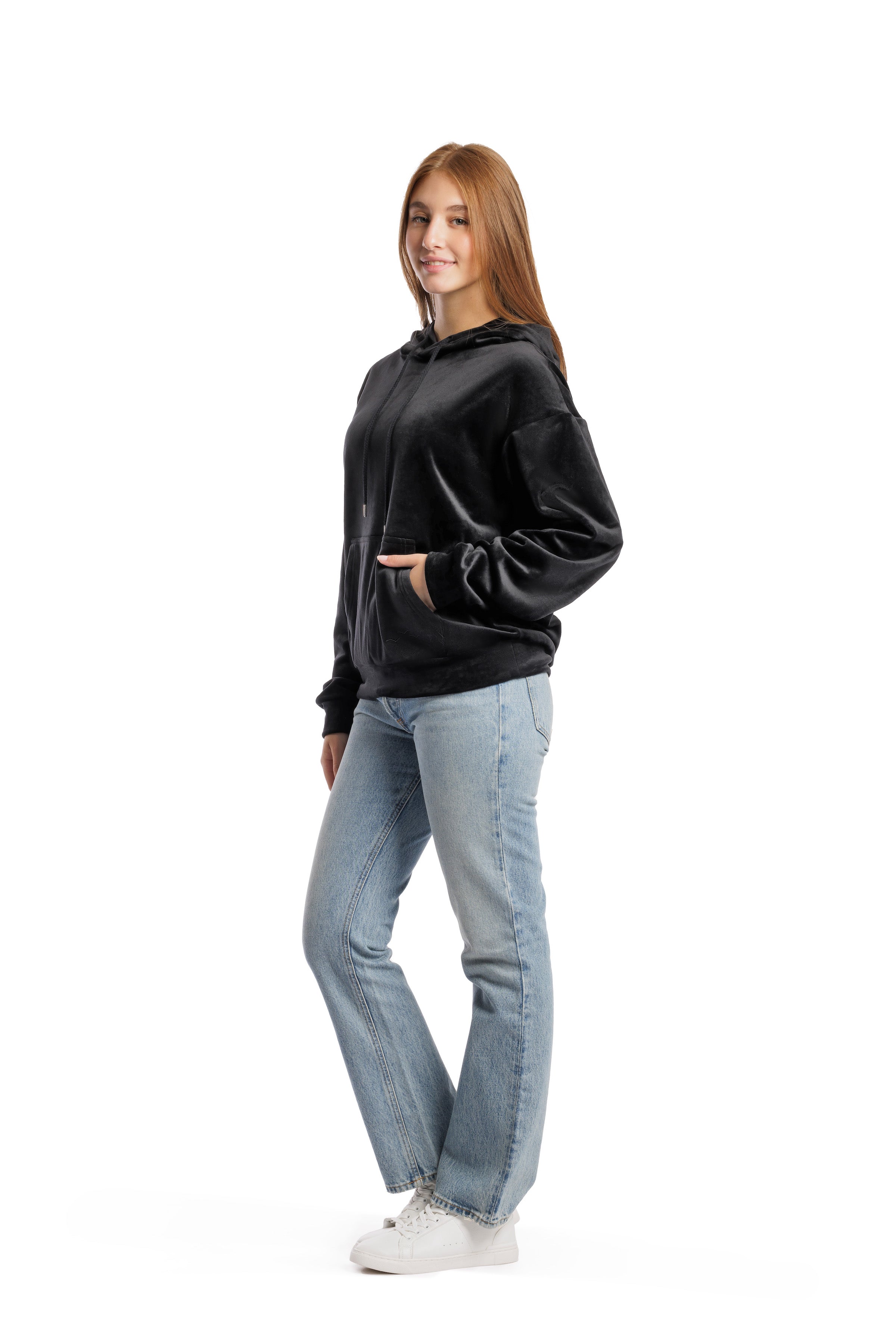 Black velvet sweatshirt best sale