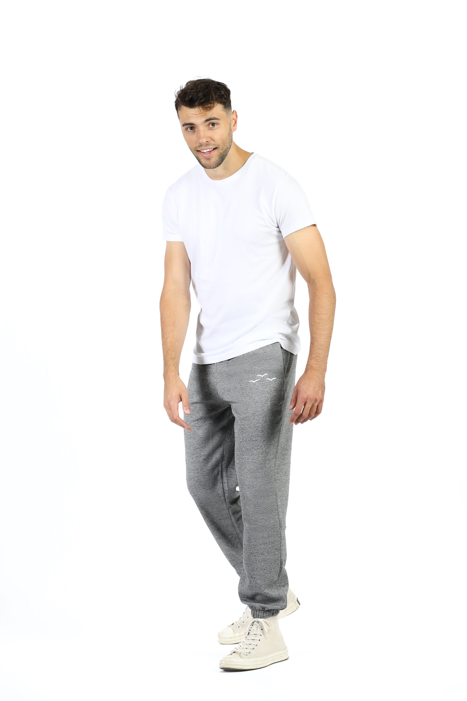 ***WHITE BIRDS*** Premium Fleece Relaxed joggers in Granite