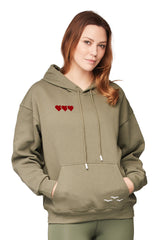 Chlo - Sweat à capuche coupe décontractée en olive