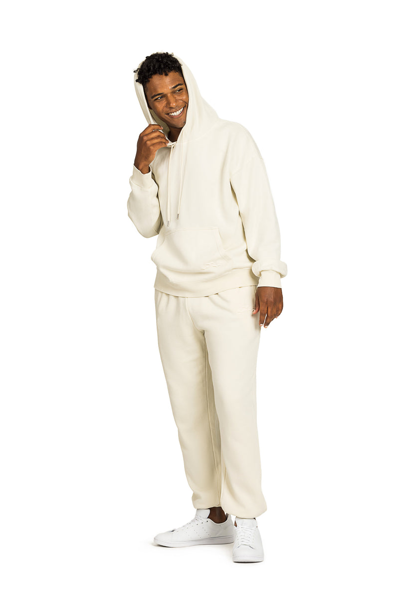 Men’s Premium Fleece Relaxed Sweatsuit Set in Vintage Bone