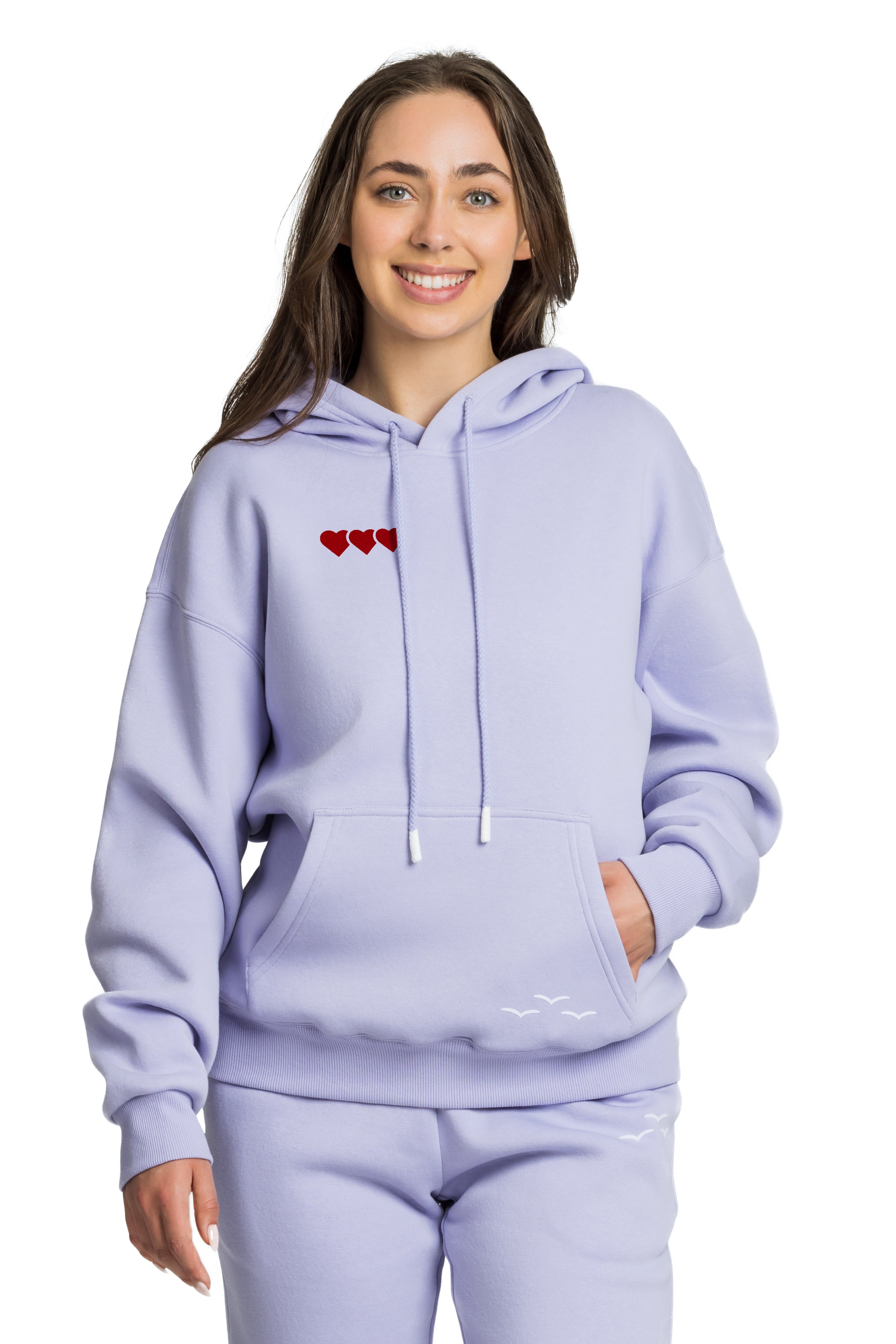 Chlo heart hoodie in Lavender