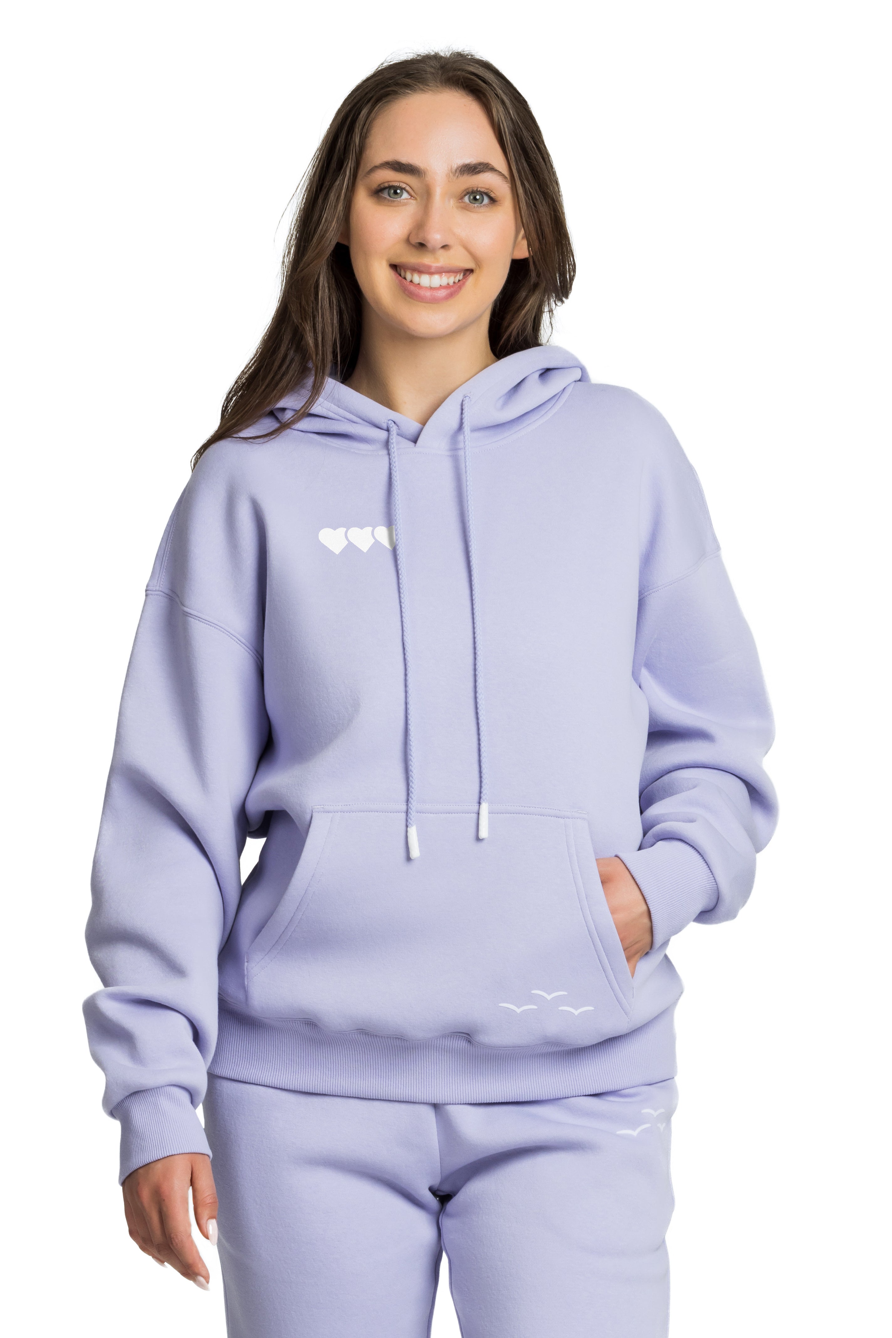 Chlo heart hoodie in Lavender