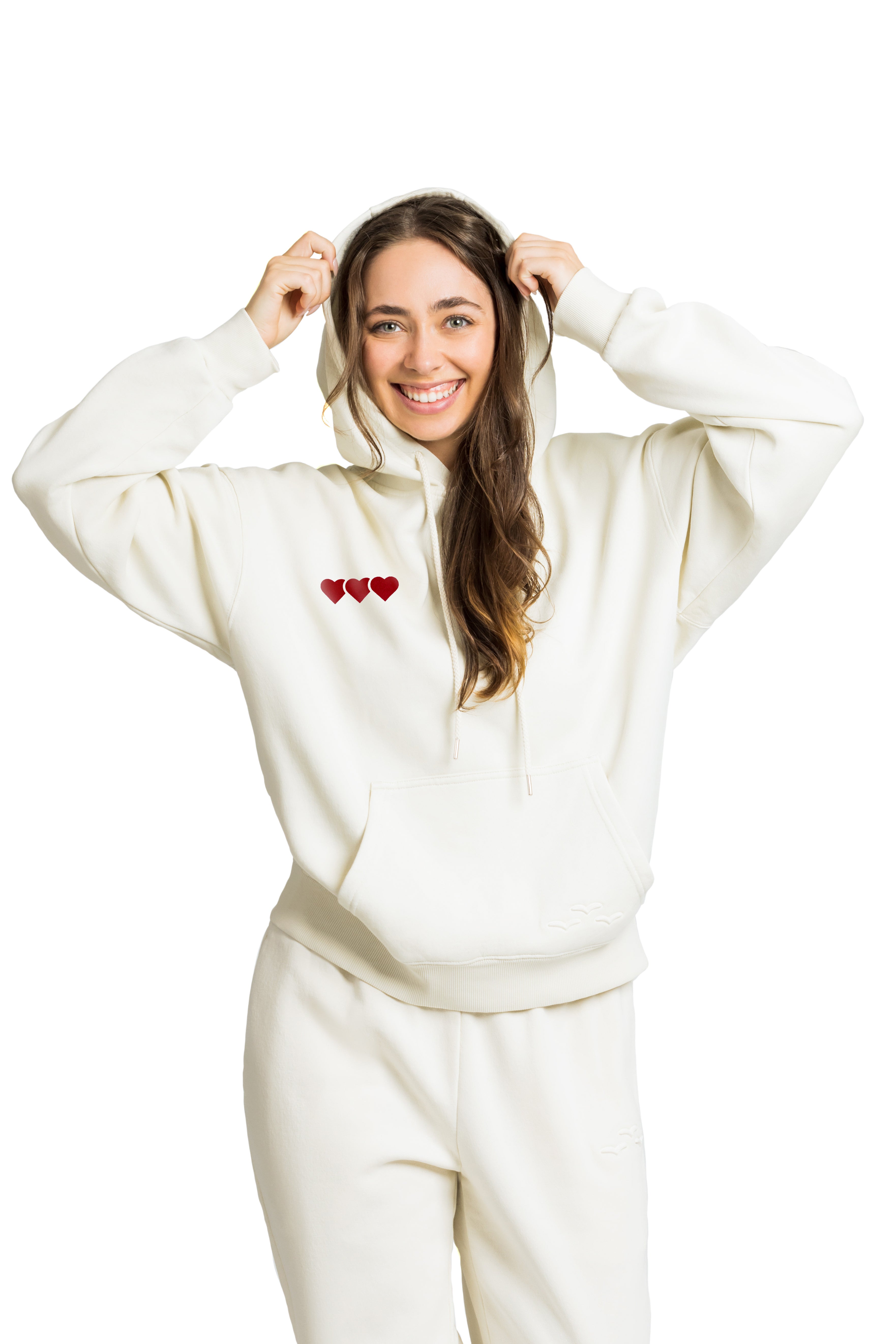 Chlo heart hoodie in vintage bone