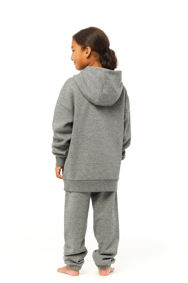 Kids Cooper fleece hoodie in granite