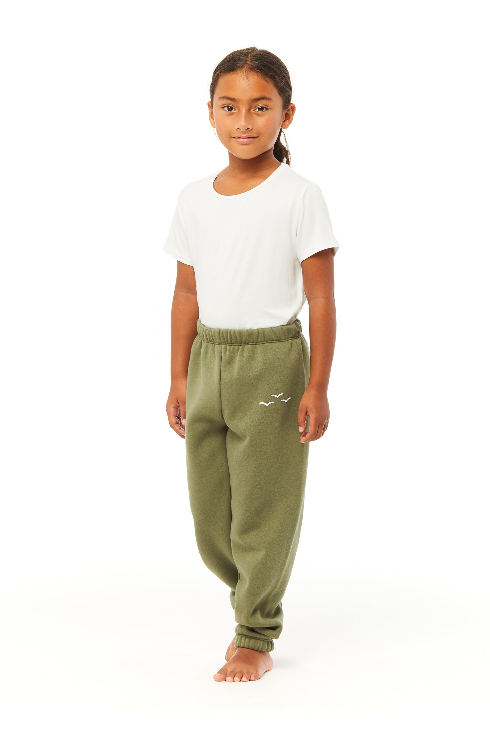 Pantalon de survêtement en molleton pour enfants Niki olive