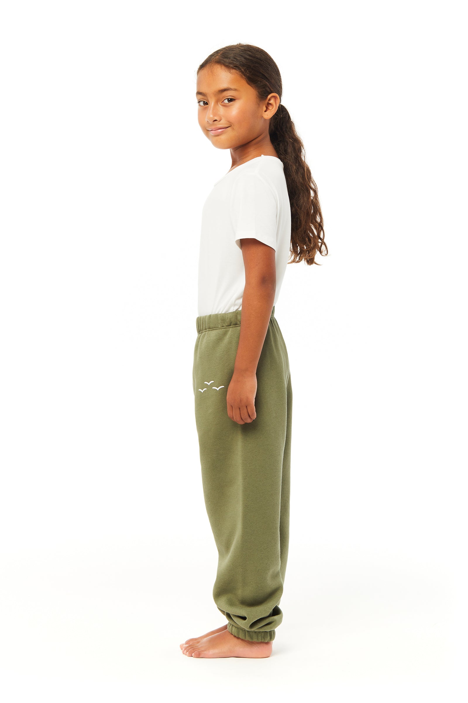 Pantalon de survêtement en molleton pour enfants Niki olive