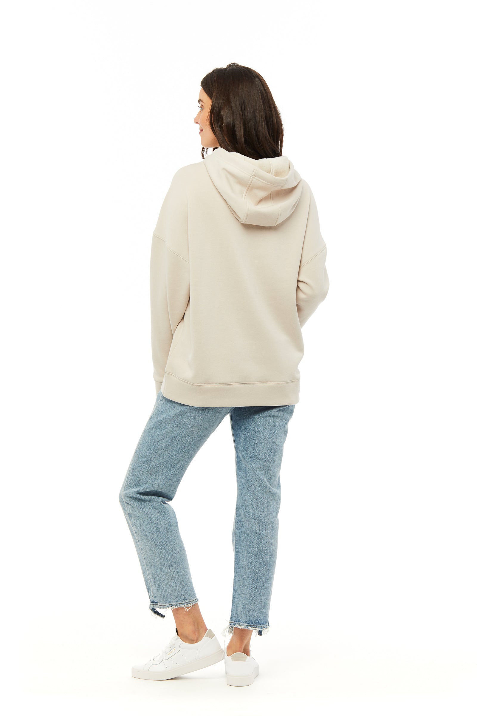 ***WHITE BIRDS*** Relaxed Fit Hoodie in Bone