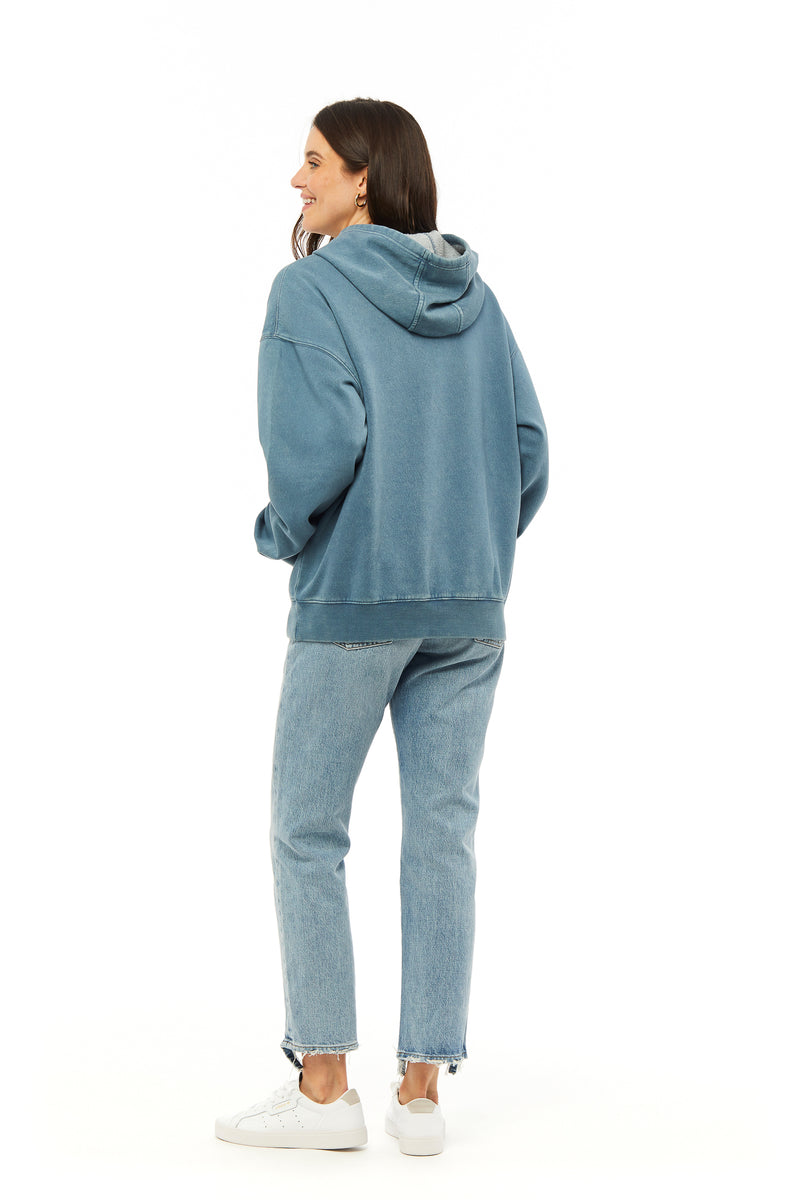 Chlo relaxed fit hoodie in vintage blue