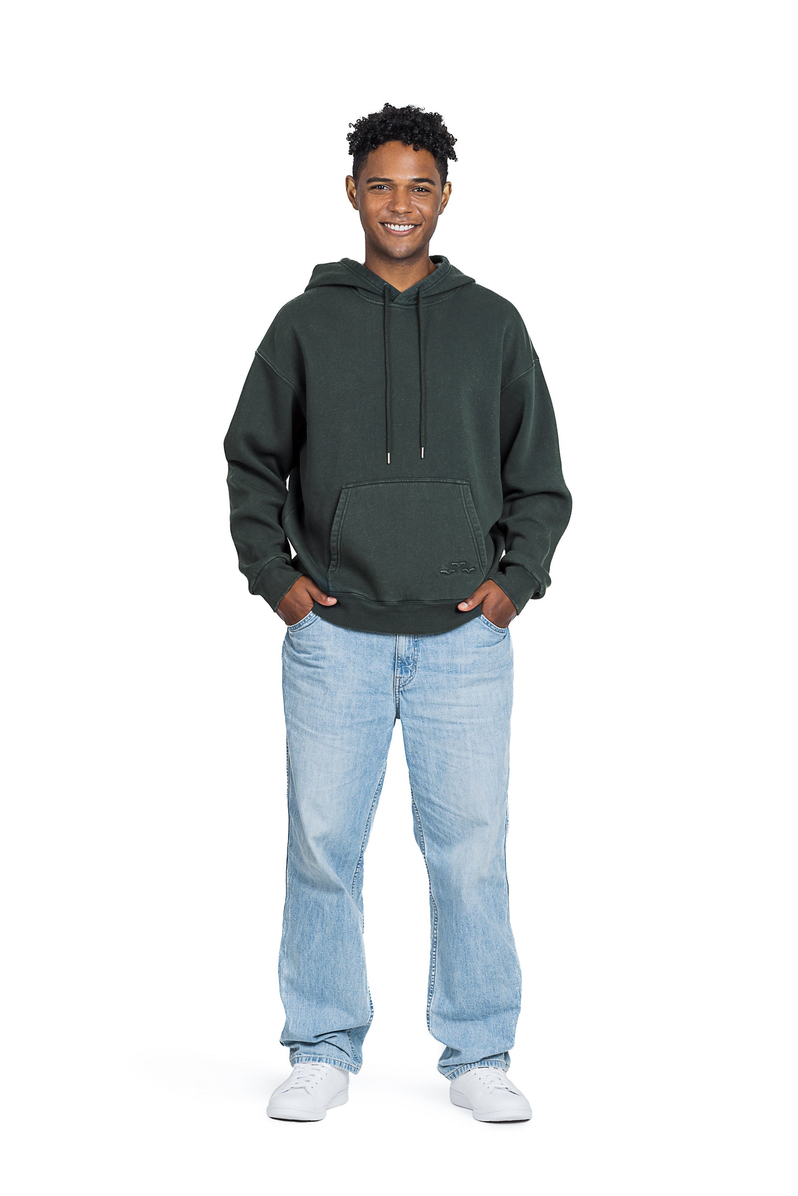 Men's Relaxed Fit Hoodie in Vintage Midnight Green