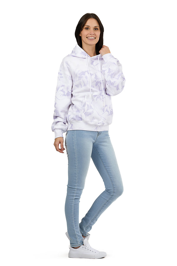 Chlo Relaxed Fit Hoodie in Lavender Floral Print