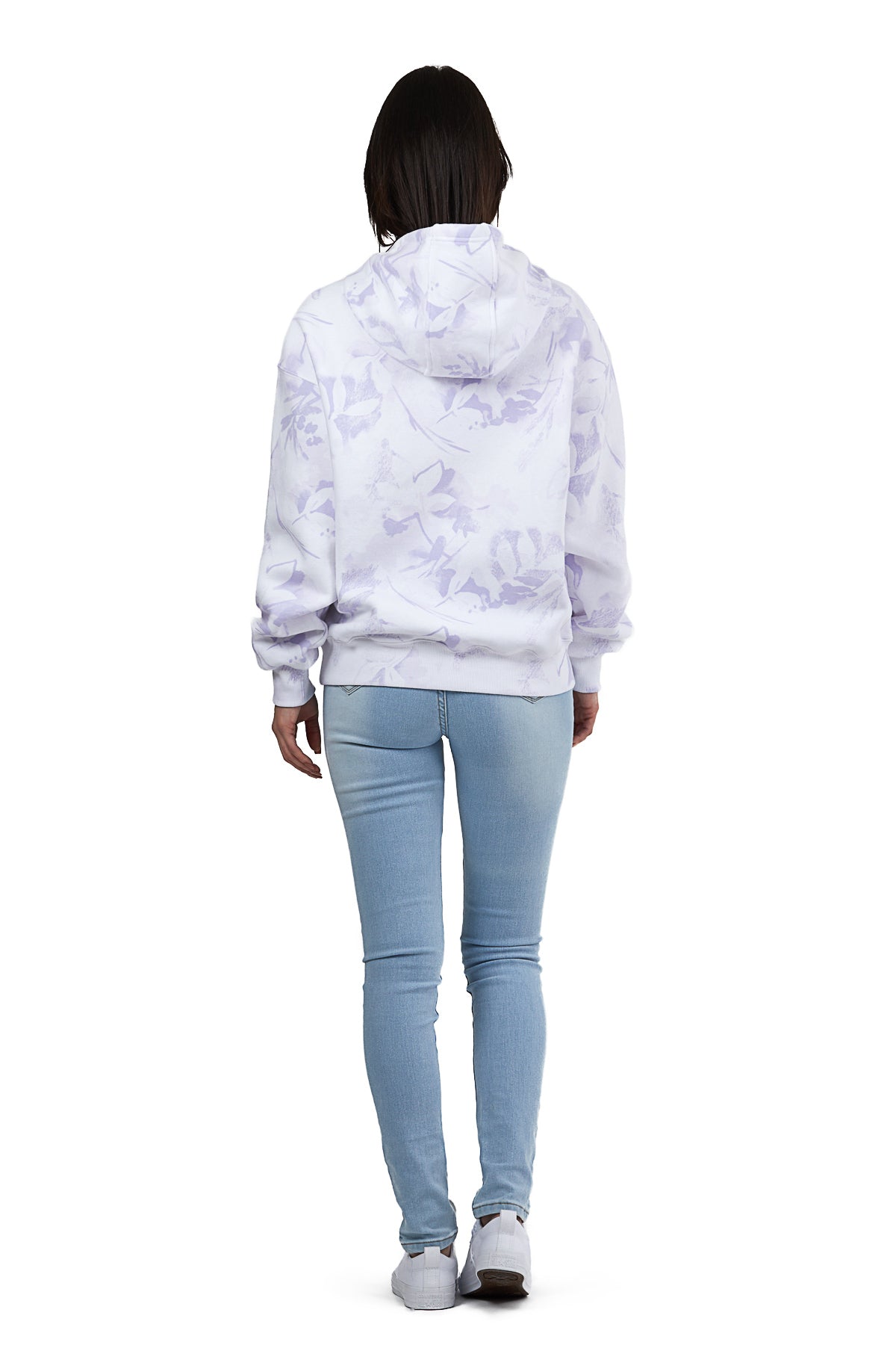 Chlo Relaxed Fit Hoodie in Lavender Floral Print