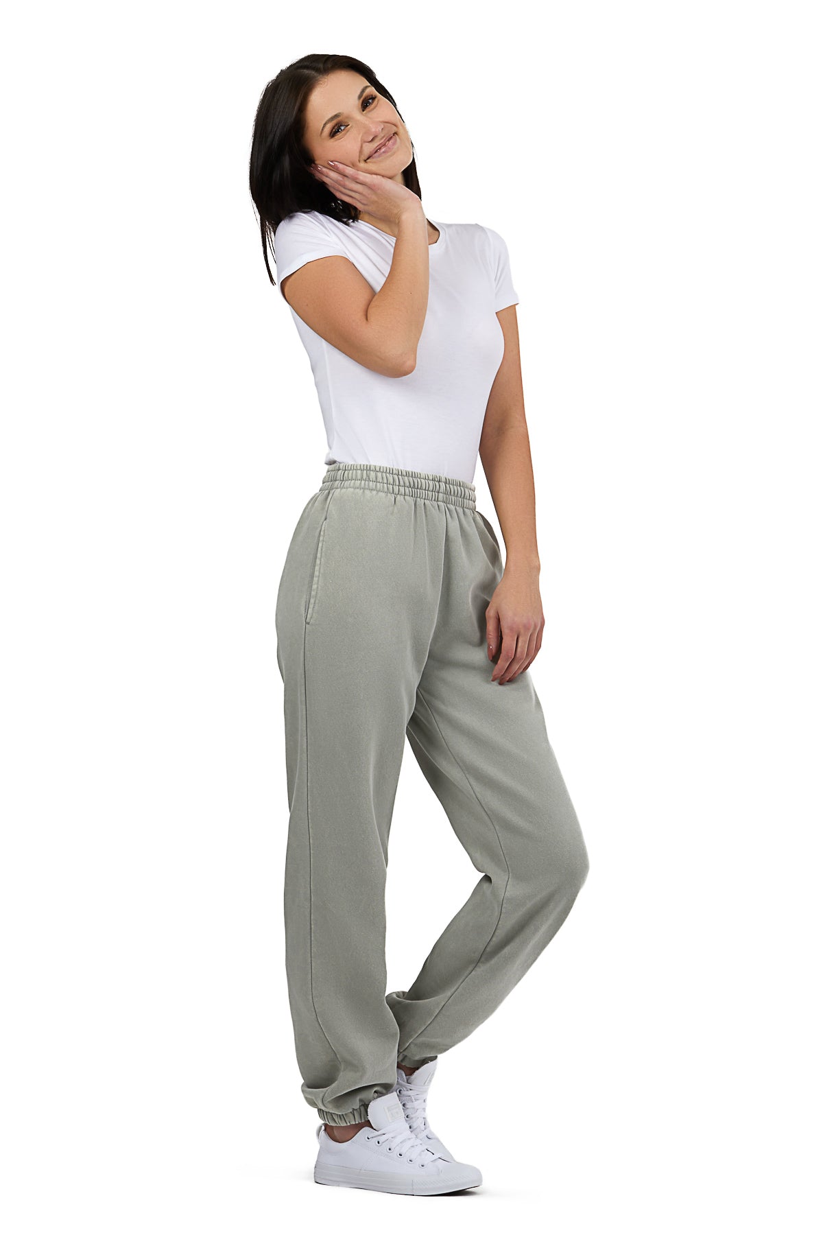 Nova Premium Fleece relaxed sweatpants in vintage pearl grey