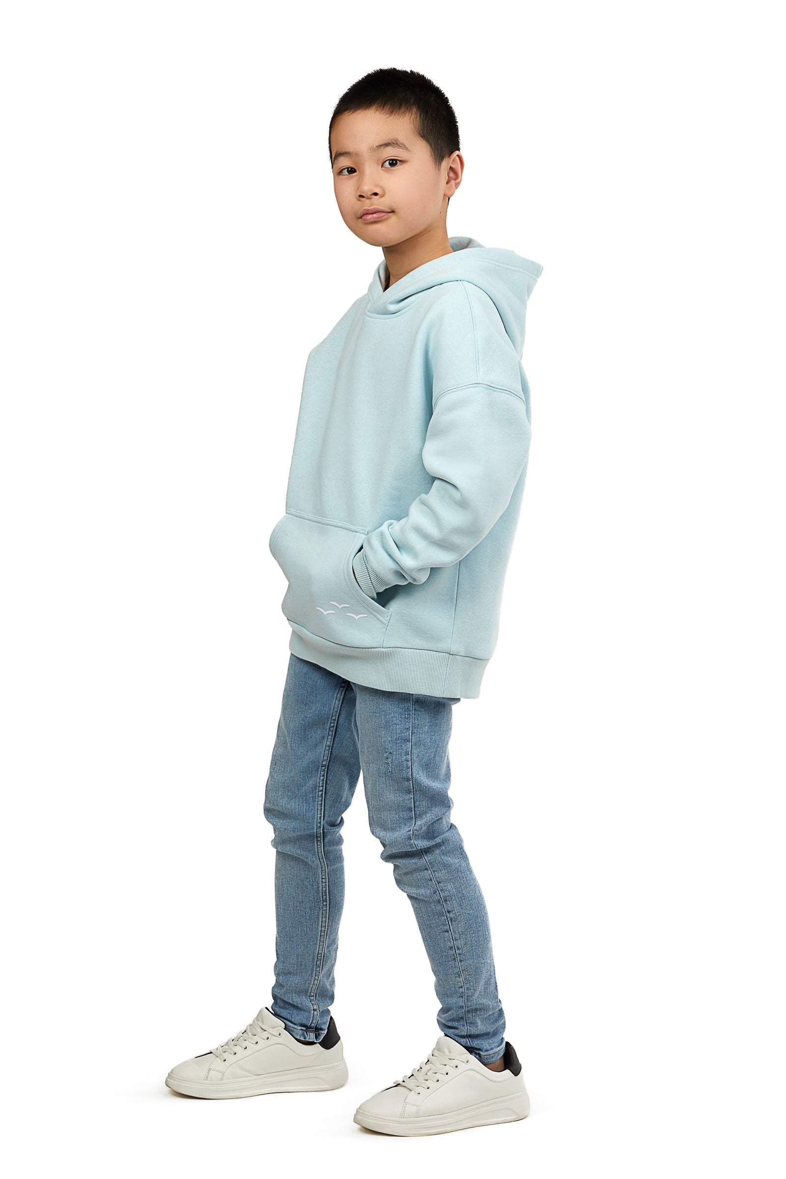 Kids Cooper hoodie in ice blue | sweatshirts & hoodies | Lazypants