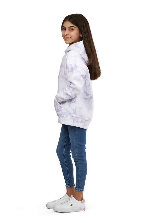Kids Cooper hoodie in lavender floral print
