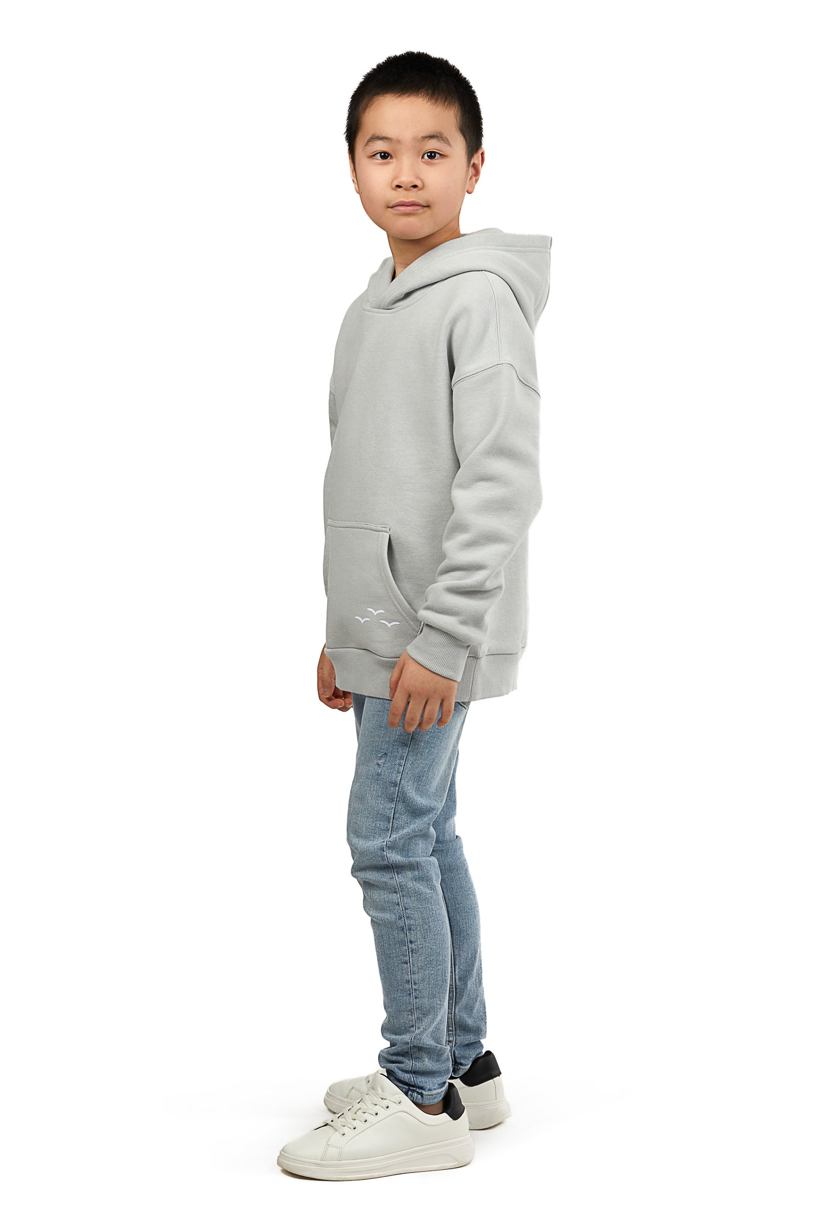 Kids Cooper hoodie in pearl grey | sweatshirts & hoodies | Lazypants
