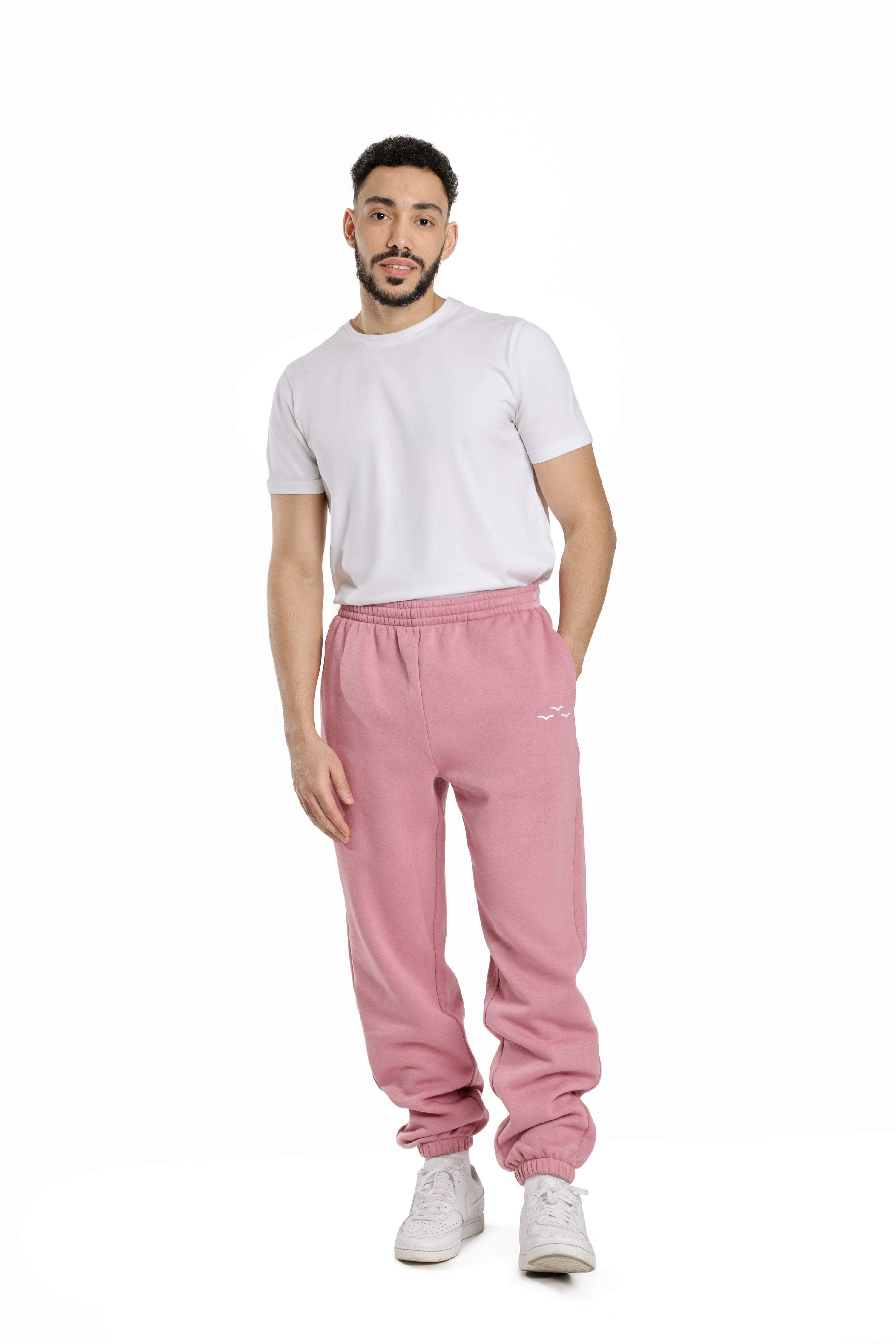 Men's joggers in orchid pink