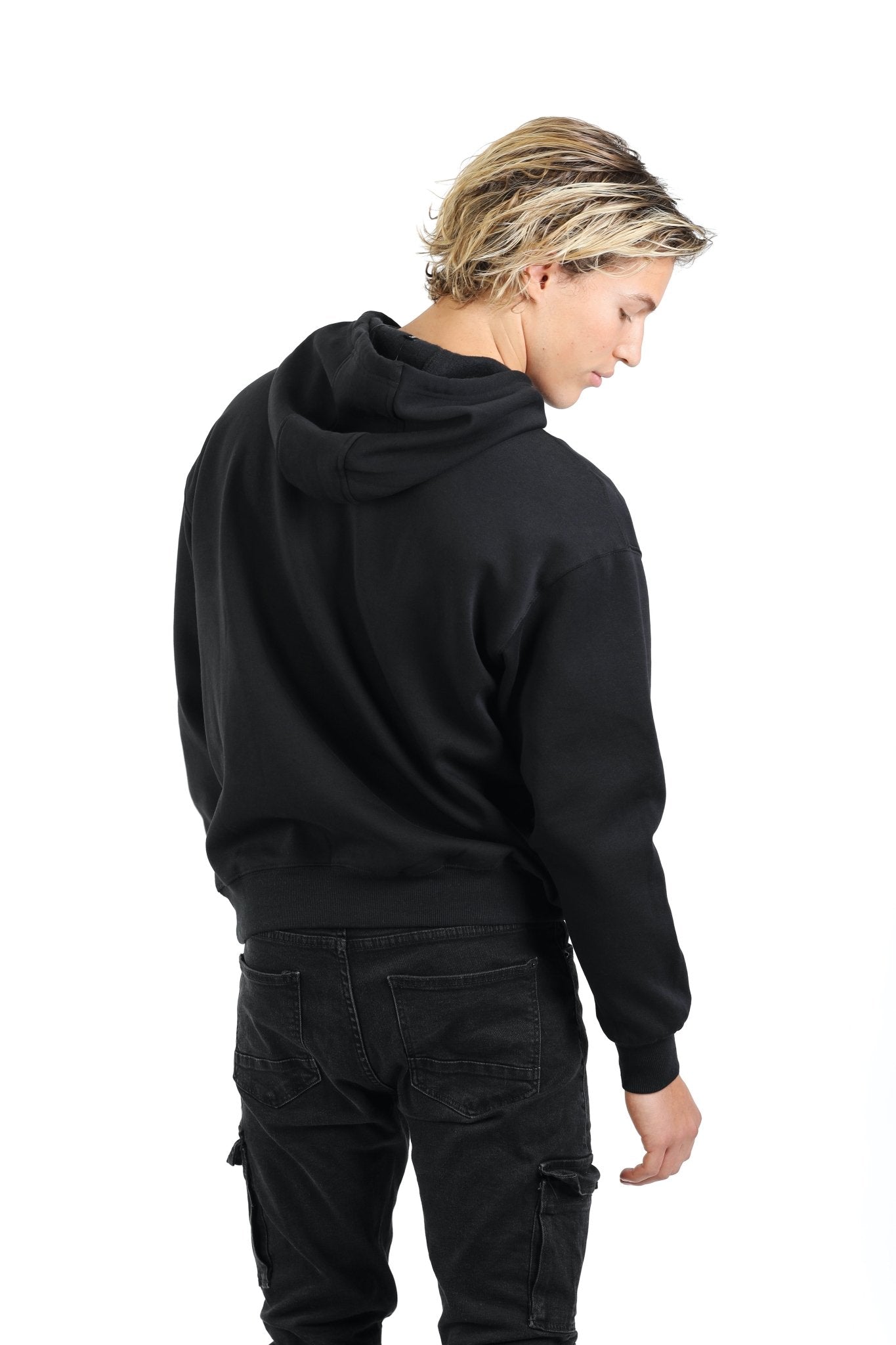 Men's Fleece Relaxed Hoodie in Black - Lazypants