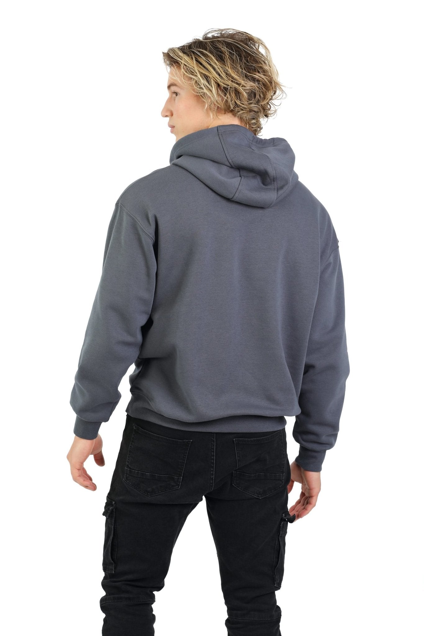 Men's Fleece Relaxed Hoodie in Navy Wash - Lazypants