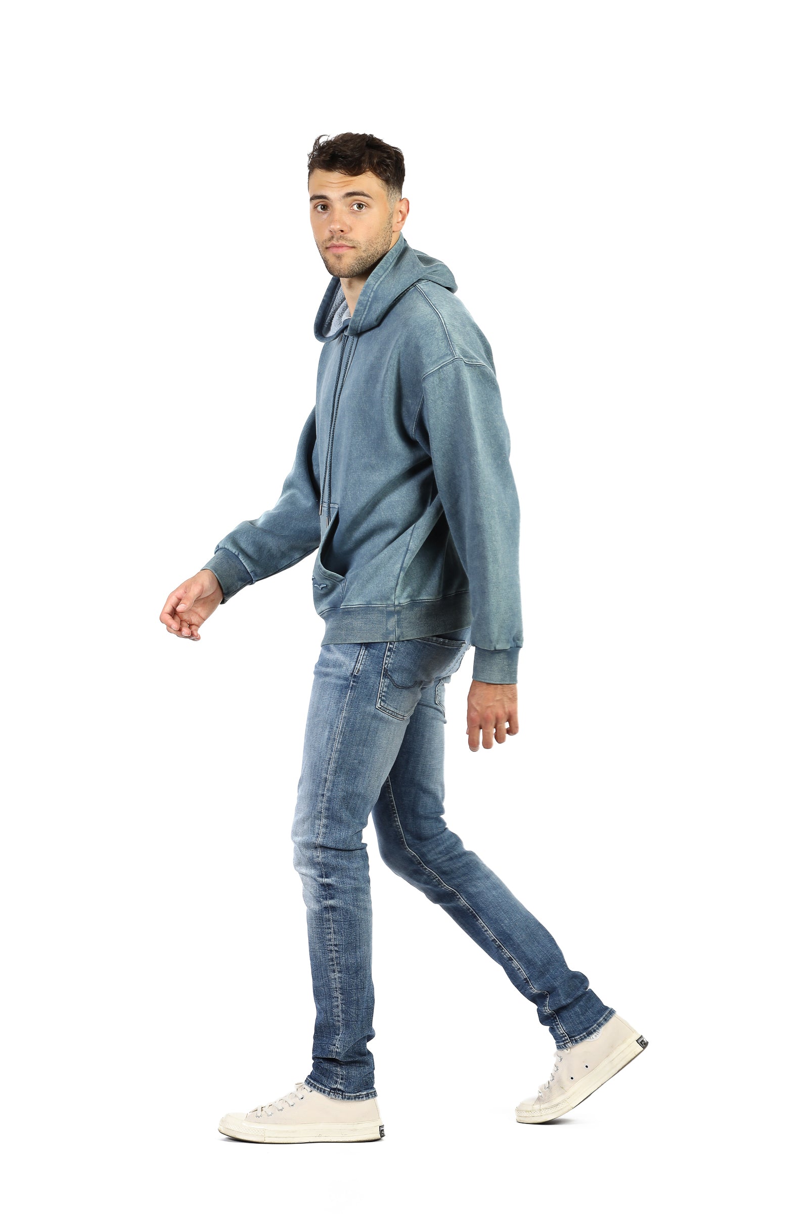 Men’s Premium Fleece relaxed hoodie in vintage blue