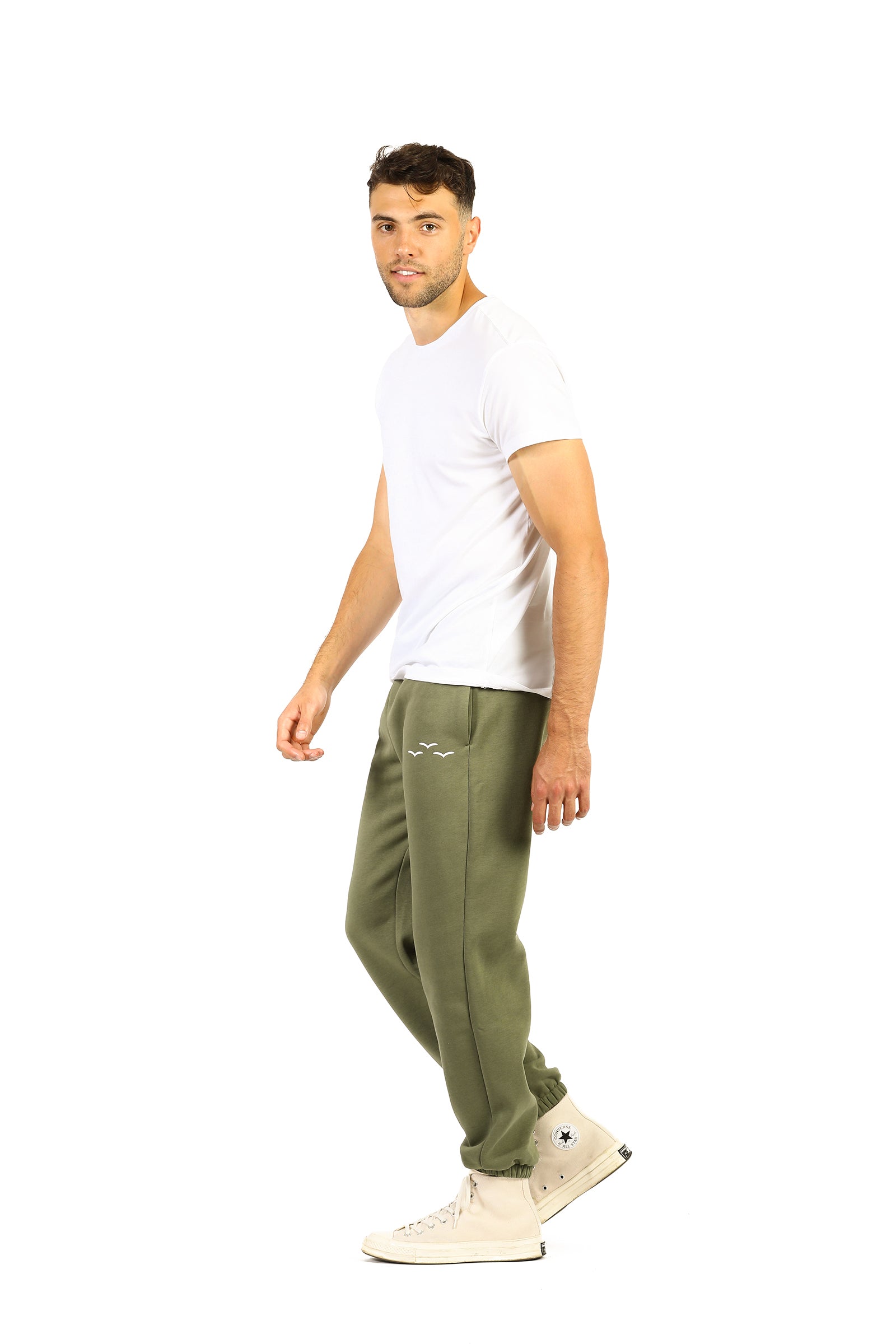 Pantalon de survêtement en molleton premium pour hommes en olive