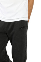 Pantalon de survêtement décontracté en polaire premium pour hommes en noir vintage