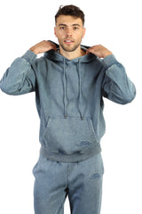 Men’s Premium Fleece relaxed sweatsuit set in vintage blue