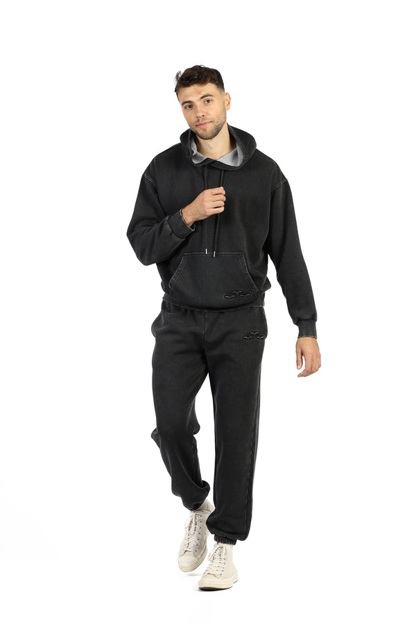 Men’s Premium Fleece Relaxed Sweatsuit Set In vintage black