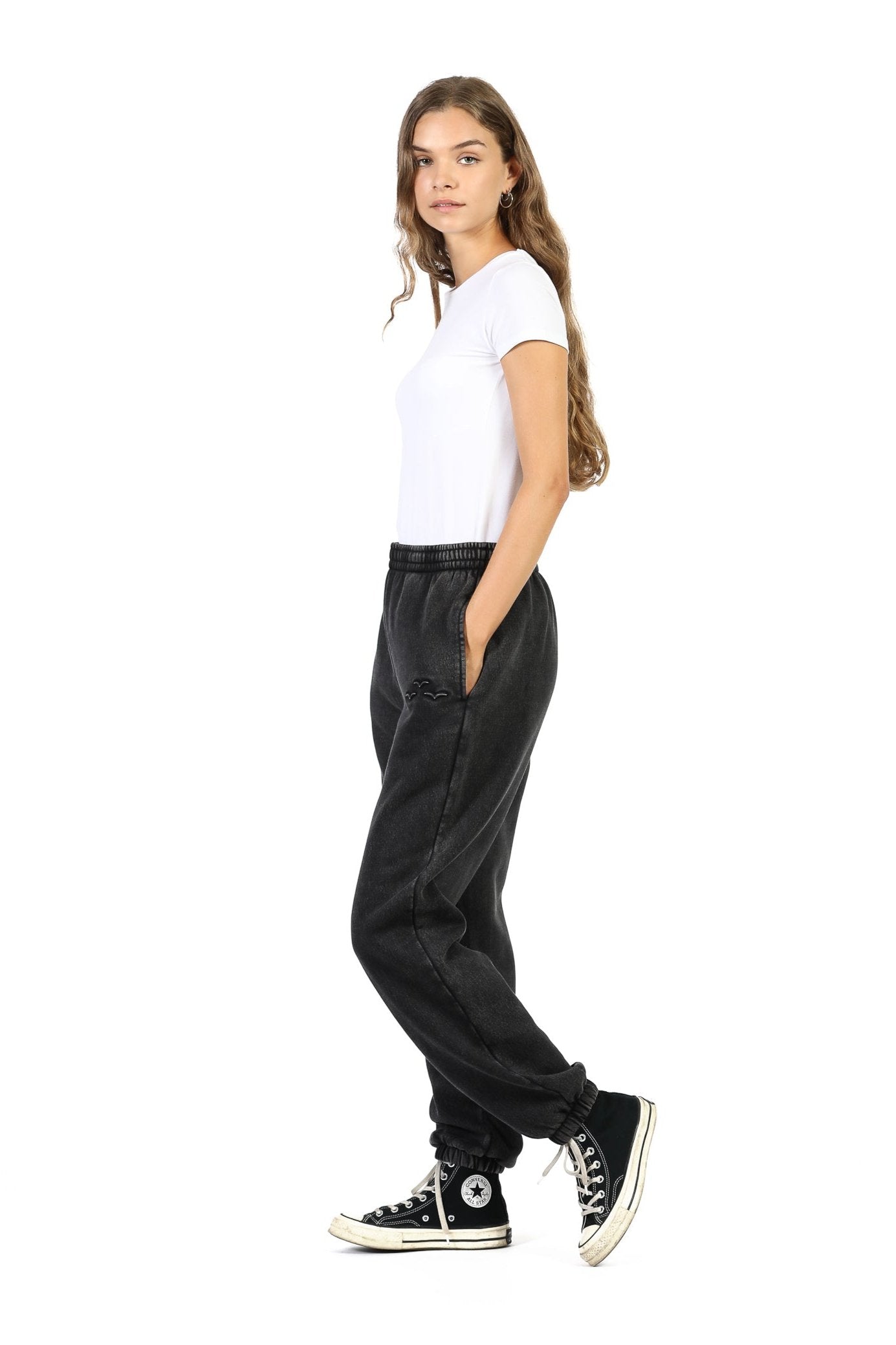 Pantalon de survêtement décontracté Nova premium en polaire noir vintage