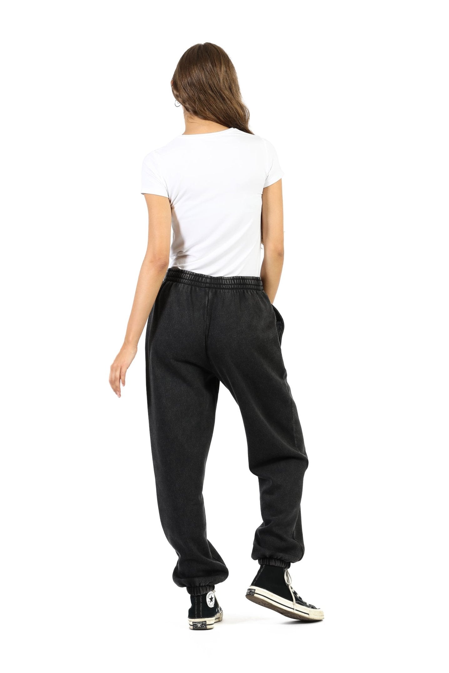 Pantalon de survêtement décontracté Nova premium en polaire noir vintage