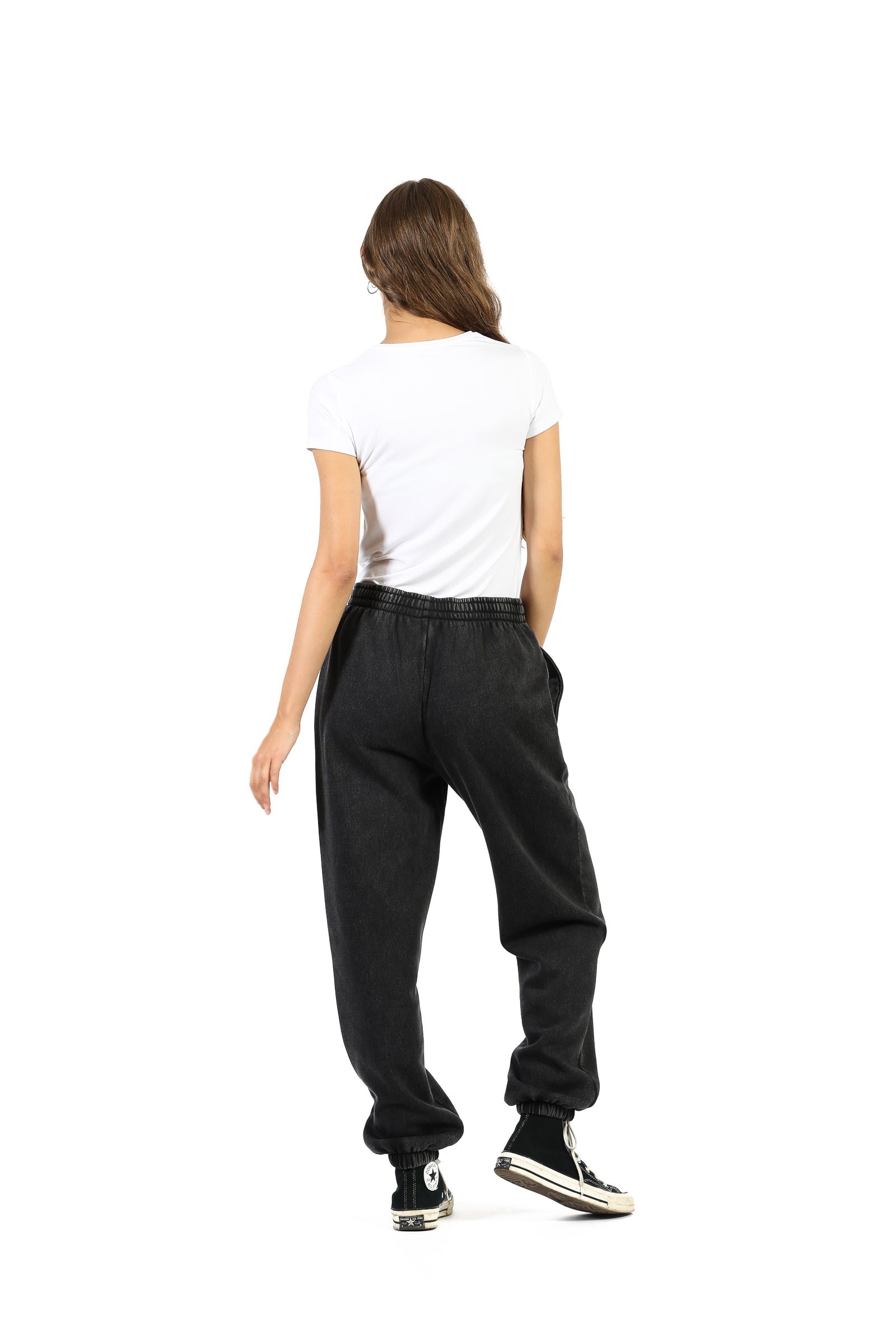 Pantalon de survêtement décontracté Nova premium en polaire noir vintage