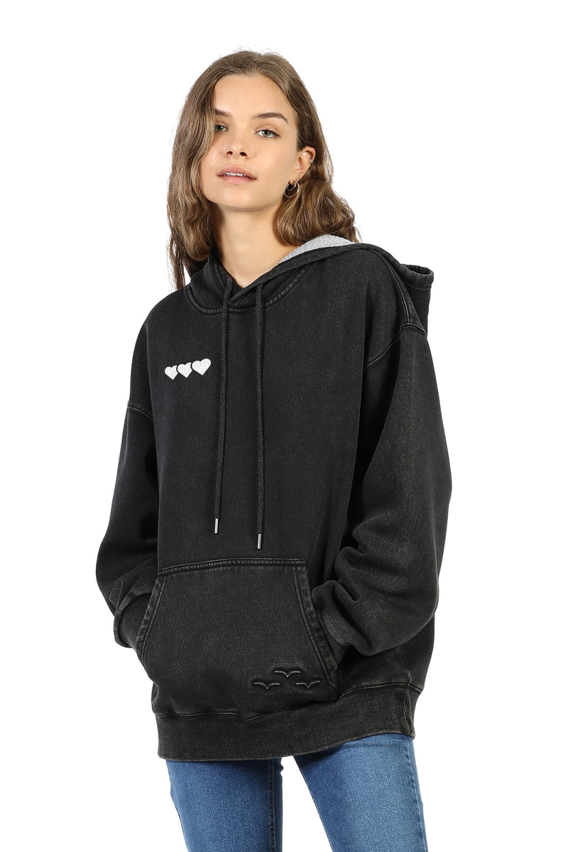 Sweat à capuche coupe décontractée Chloe en noir vintage