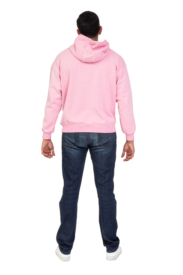 Men's Relaxed Fit Hoodie in Vintage Bubble Gum Pink