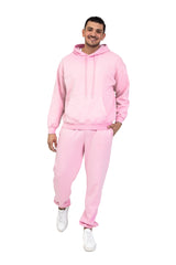 Men’s Premium Fleece Relaxed Sweatsuit Set in Vintage Bubble Gum Pink