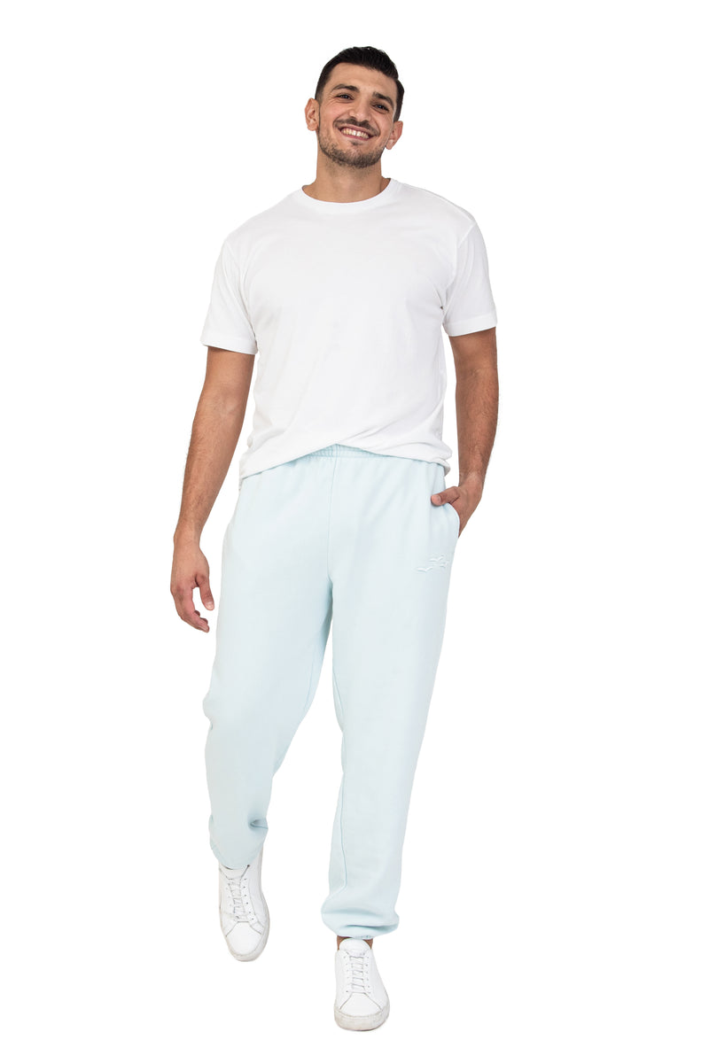 Men's premium fleece relaxed sweatpants in Vintage Ice Blue