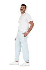 Men's premium fleece relaxed sweatpants in Vintage Ice Blue