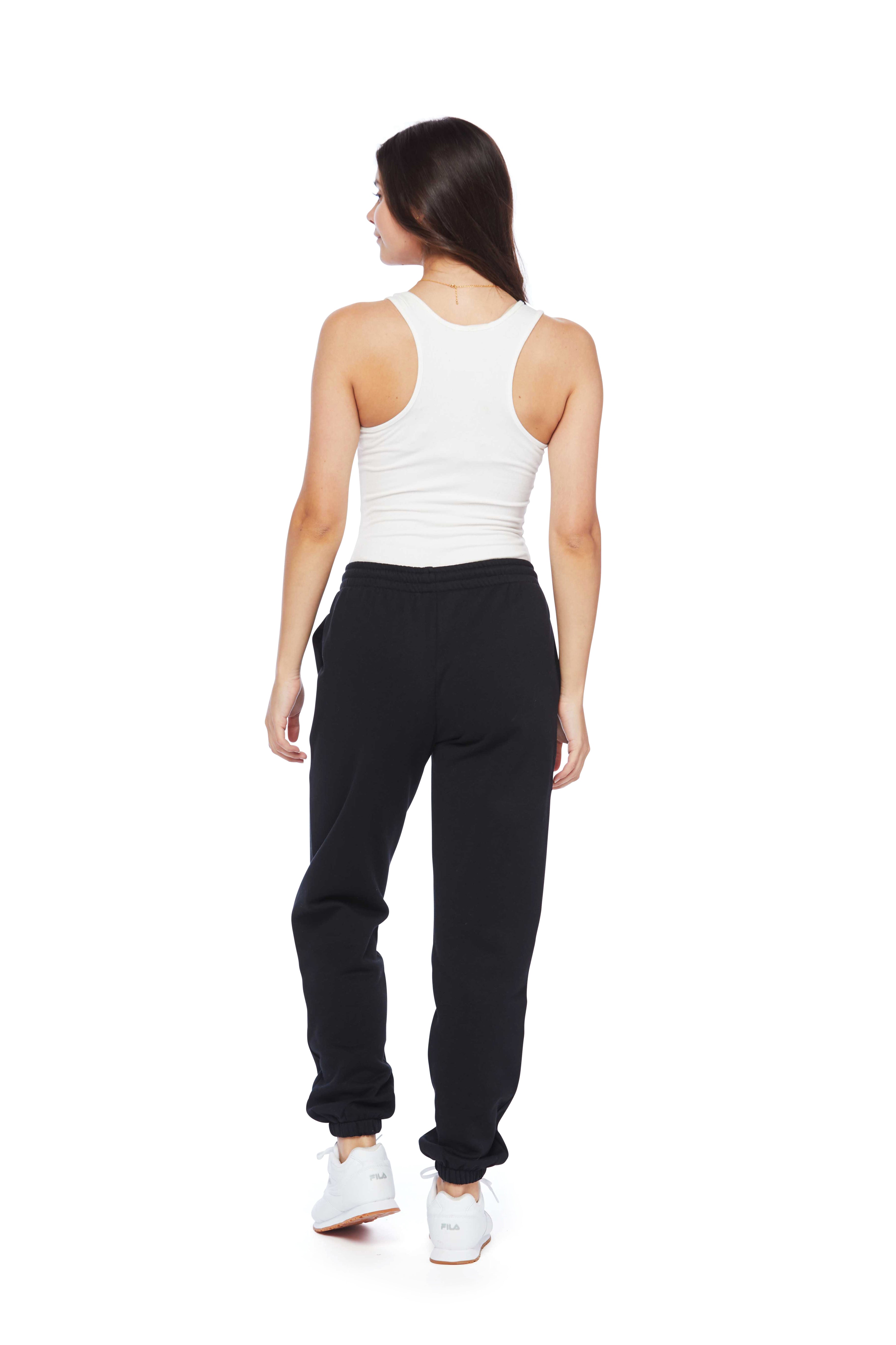 Nova premium fleece relaxed sweatpants in black