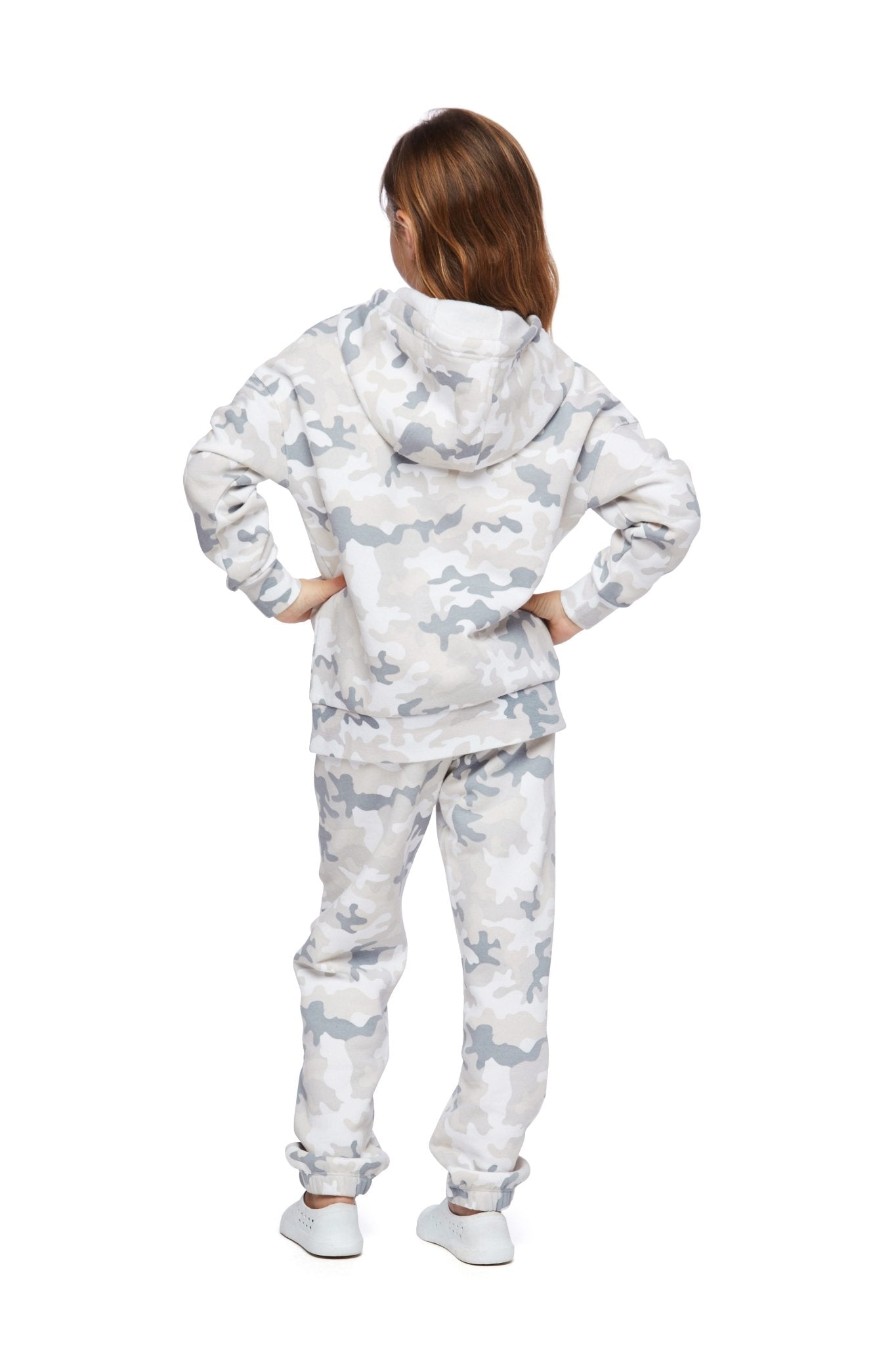 Kids Fleece Regular Fit Set in white camo - Lazypants